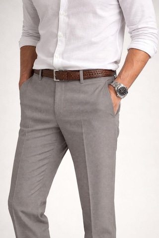 Classics Men Caserta Regular Fit Erkek Armürlü Keten Pantolon - 7635 Taş