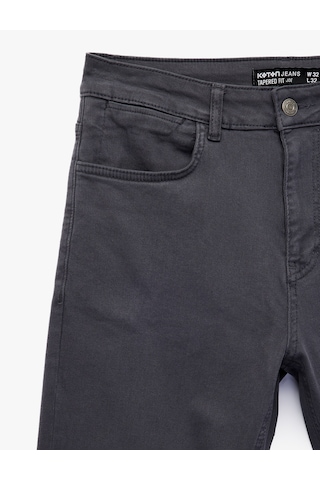 Koton Pamuklu Normal Bel Cepli Tapered Fit Jean Pantolon - Joe Jean Antrasit 7wam40162nd
