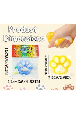 Twins Stars Kedi Patisi Squishy Oyuncağı Sukuşi 7,5x6,5cm