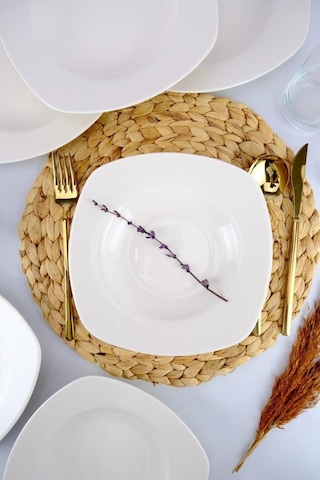 Digithome Terra 6 Lı Porselen Çukur Yemek Tabağı Seti 21 Cm Krem Tl4034620 C320.225