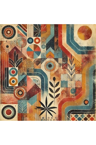 İskandinav Soyut Tablo Set Çerçevesiz 50x50cm Pvc Tablo 4'lü Set 023 Her Bir Tablo 50x50cm Büyüklüğündedir.