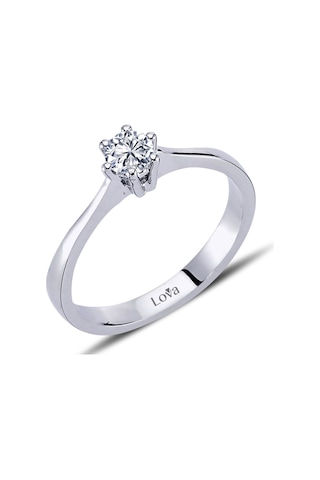 Lova D Renk 0,27 Karat Pırlanta Tektaş Yüzük - 1070046