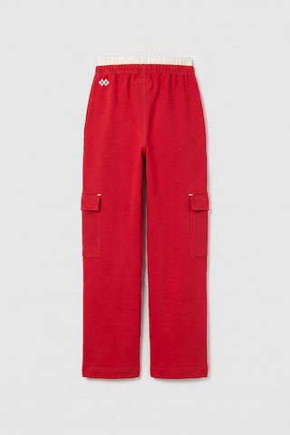 TOMMYLIFE Fiesta Çift Kemerli Kargo Cepli Palazzo Kız Çocuk Eşofman Alt - 75198 Kırmızı