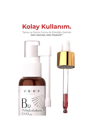 Voop Vitamin B12 Methylcobalamin Sprey Damla 10 ML