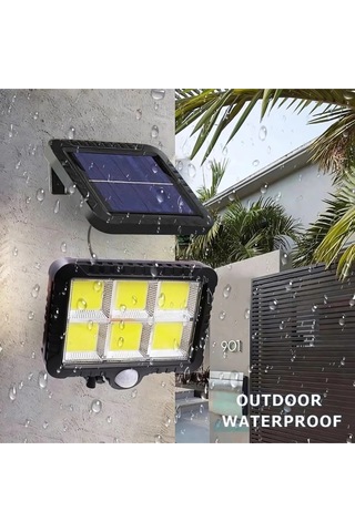 Suya Dayanıklı Solar Şarjlı Güneş Enerjili Hareket Sensörlü Duvar Lambası Bahçe Aydınlatma Lamba Çok Renkli