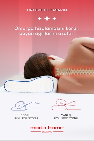 Visco Boyun Destekli Yastık Beyaz