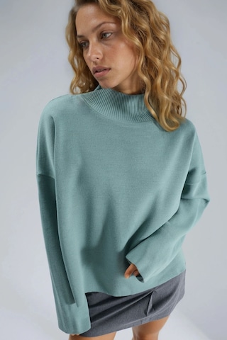 Hiccup My Fashıon Oversized Fitilli Balıkçı Yaka Kazak Adaçayı Yeşili