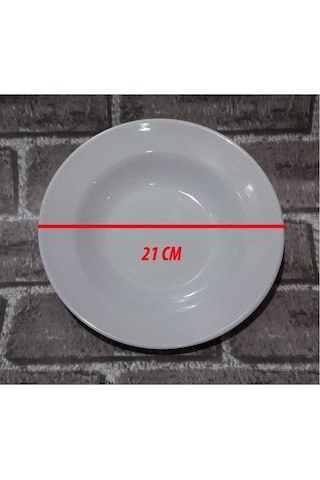 Melamin Çukur Yemek Tabağı. 6 Adet Lokanta Tabağı. 21 Cm