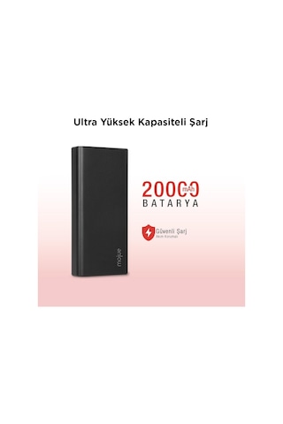 Mojue By Ttec PB06 20000 mAh 20W LCD Ekranlı Taşınabilir Şarj Cihazı Powerbank