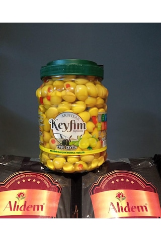 Keyfim Biberli Domat Yağlı Yeşil Zeytin 1350 G