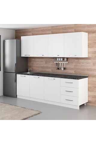 Minar 240 Cm Mutfak Dolabı Beyaz 240-B3 Beyaz