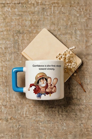 One Piece Luffy Baskılı Seramik Hediye Kupa Bardak Anime Çok Renkli