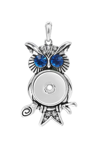 Soulader Yapışkan Snap Düğme Mekanizmalı Işıltılı Kristal Taş Detaylı Şık Metal Baykuş Figürlü Kolye Aksesuarı Çok REnkli