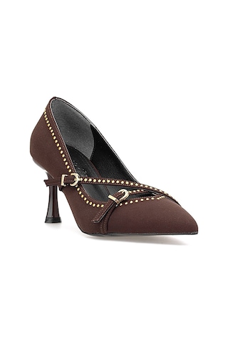 Elit Pm492 K1750 Kadın Klasik Topuklu Ayakkabı Kahverengi Kahverengi