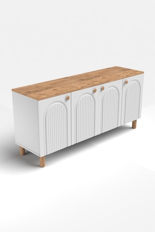 Bohem Konsol Mdf Kapak Ceviz - Beyaz