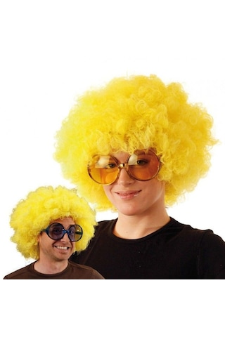 Sarı Renk Kıvırcık Afro Bonus Peruk Tgdrtgse3cr8t55v8yg Çok Renkli