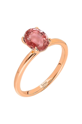 Sirius Oval Kesim Pembe Turmalin Tektaş Yüzük 0831R0018