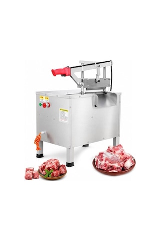 Sn-30982 Otomatik Kemik Ve Et Kesme Makinesi Gıda Sınıfı Paslanmaz Çelik Endüstriyel Giyotin Dilimleyici Kırmızı