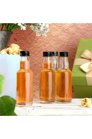 Willowhaven 50 Adet Mini Plastik Likör Şişesi 1.7oz Gümüş Kapaklı Mutfak Bar Kokteyl