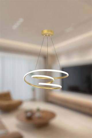 Ey Shop Space Model 3 Renk Beyaz&sarı&günışığı Led Avize Eskitme Gold