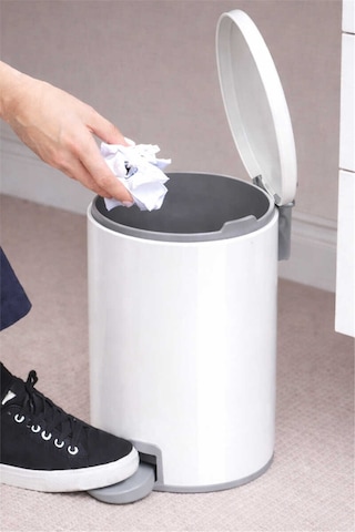 Cigo 3 Lt Banyo Mutfak Ofis Çelik Çöp Kovası - Beyaz-7308