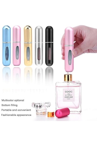 Cep Parfüm Şişesi Çanta İçi Mini Doldurulabilir Seyahat Yedek Parfüm Şişesi 5 Ml