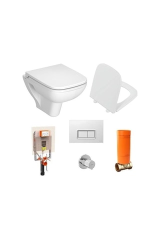 VitrA S20 Square Asma Klozet 48cm + S20 Klozet Kapağı + VitrA Gömme Rezervuar Set