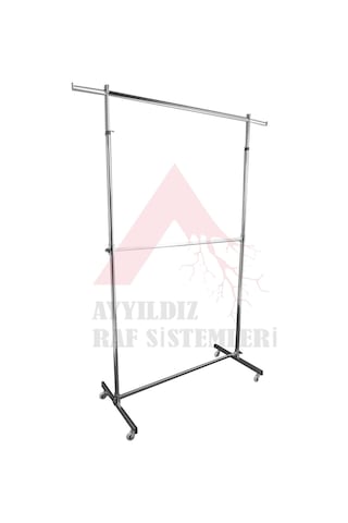 Lüks Çift Katlı Mağaza Standı & Lüks Konfeksiyon Askılıkları & Çift Katlı Askılık Krom