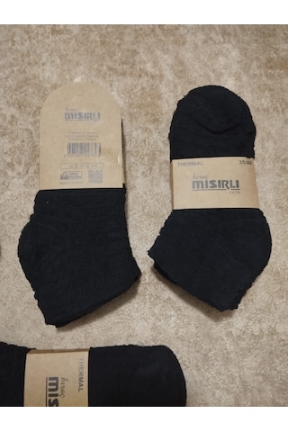 Efemicgiyimstore Bayan Siyah Ve Koyu Renk Ters Havlu Kışlık Patik Çorap 12'li Paket Çok Renkli