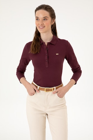U.S. Polo Assn. Kadın Bordo Basic Polo Yaka Sweatshırt 50313593-VR177