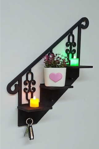 Dekoratif Ahşap Anahtarlık Ve Çok Amaçlı Raf
