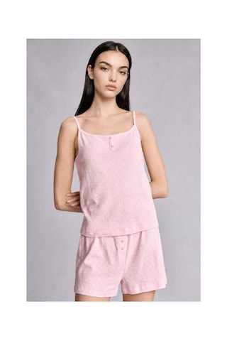 Defacto Regular Fıt Kısa Kollu 2li Açık Pembe Şortlu Pijama Takımı H6955ax26smpn648 Pembe-pn648