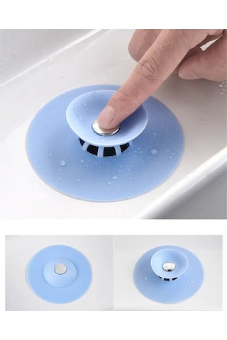 Thentech Lavabo Banyo Küvet Su Gideri Tıkacı Süzgeci Su Engelleyici Beyaz
