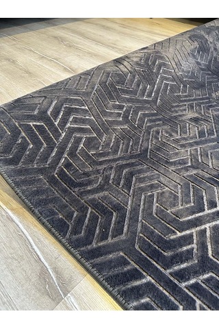 Rölyef Halı Yolluk Antrasit Kaymaz Taban Makinada Yıkanabilir Salon, Mutfak, Koridor, Balkon, Yatak Odası Halısı Antrasit