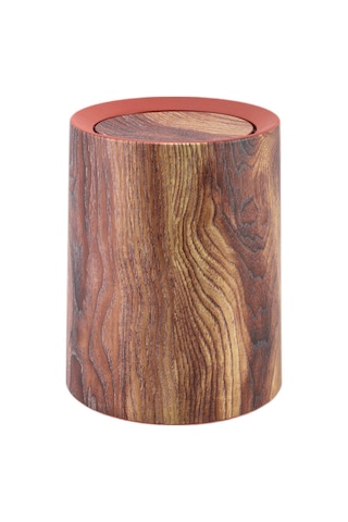 Suntek Taklit Ahşap Çöp Kutusu Retro Konteyneri Yatak 13l Kahverengi