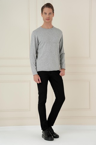 Efor Tr 875 Slim Fit Gri Klasik Triko Gri