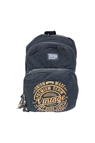 Kaliteli Siyah Vintage Salaş Baskılı Disayn Günlük Gezi Okul Sırt Çantası Revilla Bag 28x38cm Antrasit