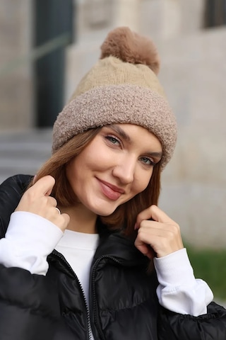 Ponpon Detay Kadın Bere 1136 Vizon Vizon