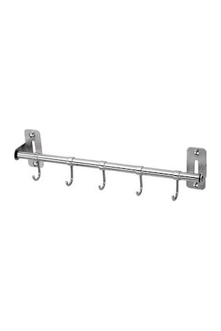 Dancemonkey 304 Paslanmaz Çelik Duvara Monte Mutfak Rafı Ve Asma Çubuğu Ahşap