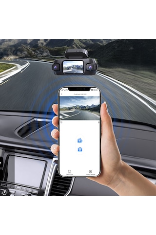Lenyes Ldr102 4k Ultra Hd Wifi Destekli Akıllı Ön Ve Arka Araç Kamerası Siyah