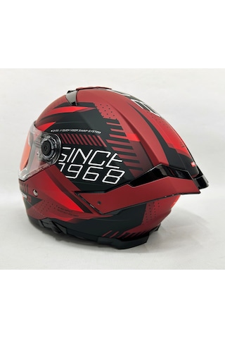 Şeffaf Güneş Vizörlü + Mt Thunder 4sv Luminence D5 Kapalı Kask Mat Kırmızı - Siyah