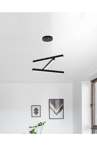 Trillizo Siyah Kasa, Sarı Işık Modern Sarkıt Led Avize Siyah