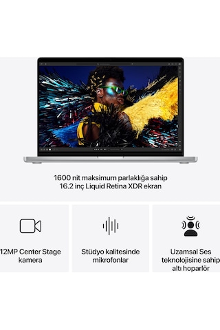 Apple Macbook Pro MX2W3TU/A M4 Max 48 GB 1 TB 16.2" MacOS Dizüstü Bilgisayar