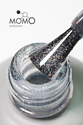 Momo Professional Kalıcı Oje S006 Renkli Simli Şeffaf 4 Ml