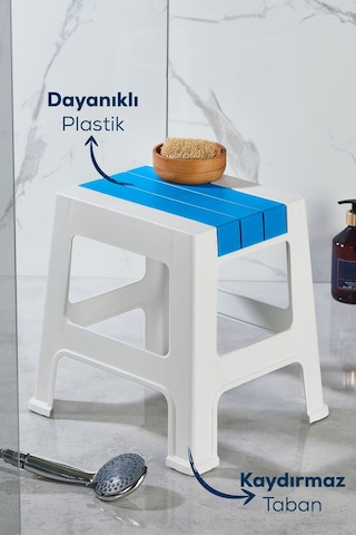 Vienev Plastik Küçük Tabure Mavi Mavi