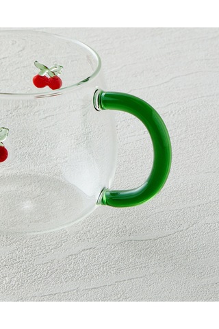 English Home Cherry Borosilikat Cam Kupa 400 Ml Kırmızı - Yeşil