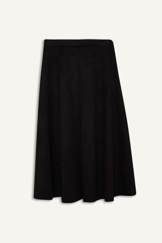 DeFacto A Kesim Basic Düz Süet Midi Etek E5405AX24WNBK81 Siyah