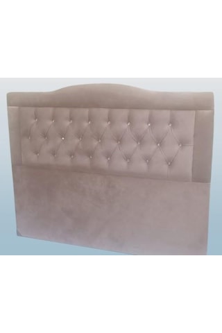 Dk El Yapımı Kapitoneli Çift Kişilik Başlık Tay Tüyü Kumaş Sütlü Kahverengi 140 CM 1448bng90308