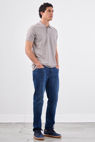 Dufy Gri Düz Erkek T-shirt - Slim Fit Gri