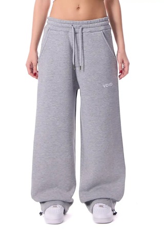 Feville 3 İplik Şardonlu Ayarlanabilir Paça Baggy Unisex Eşofman Altı Grimelanj